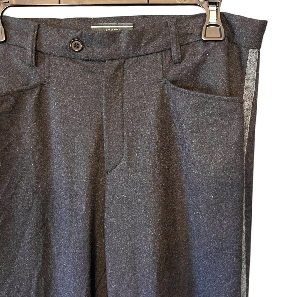 Joseph Gray Wool Pants with Side Stripe, Size Large - Picture 4 of 7